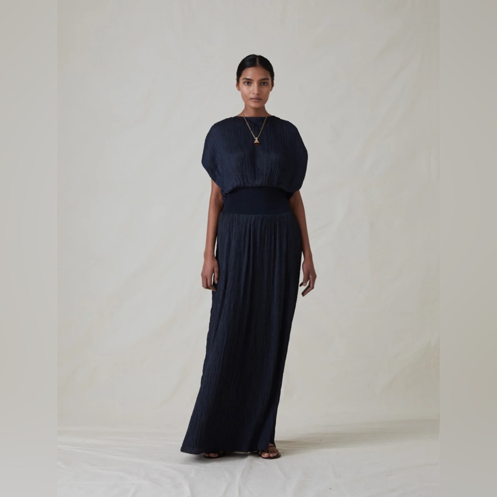 Attersee Crinkle Dress in Midnight